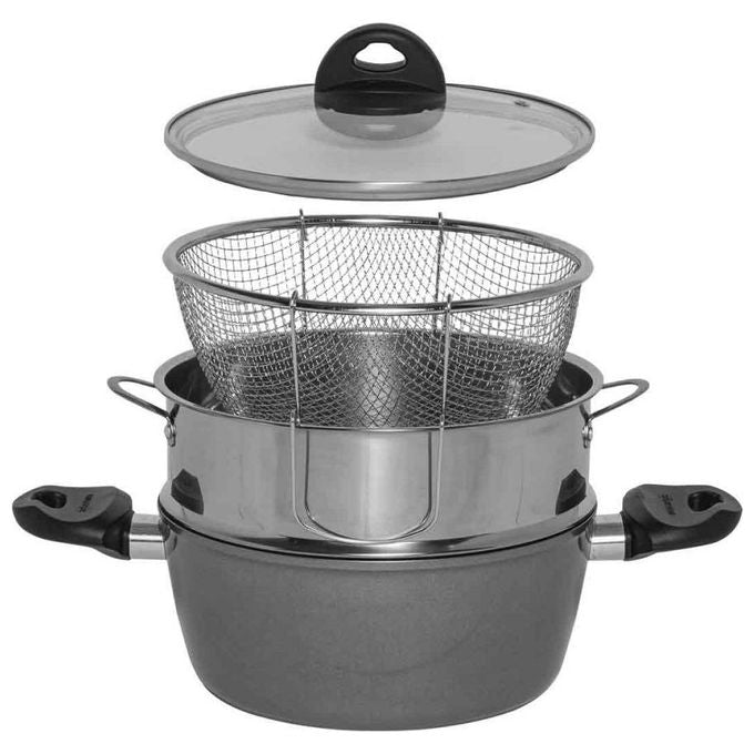 Aeternum Casseruola Multifunzione 4 in 1 22 cm Con Cestelli e Coperchio Adatta Induzione