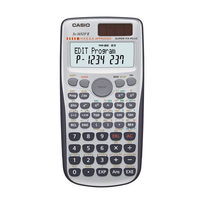 Casio Calcolatrice Scientifica FX-3650P II Tascabile Nero e Argento