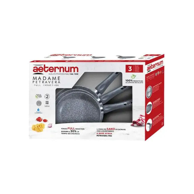 Aeternum Madame Petravera 3.0 Set 3 Padelle 20 cm 24 cm 28 cm Induzione
