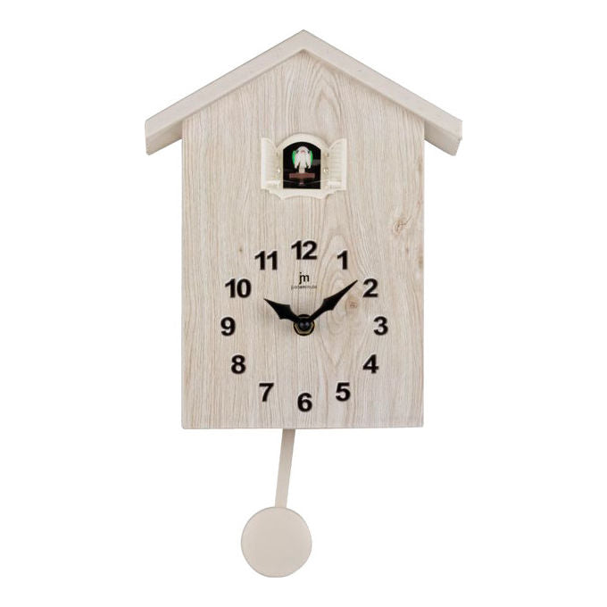 Lowell Orologio da Parete e Tavolo Quarzo 50041B Bianco e Legno