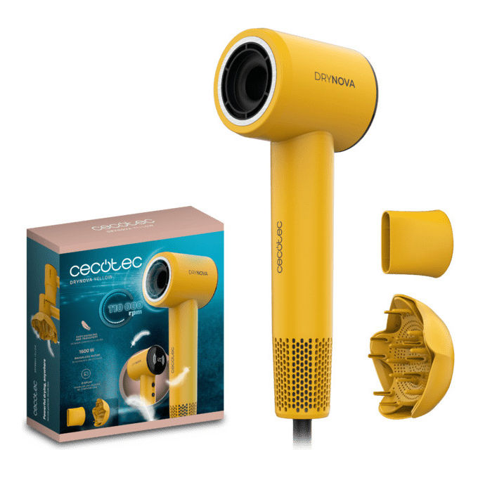 Cecotec Asciugacapelli 1600W Compatto Leggero Giallo