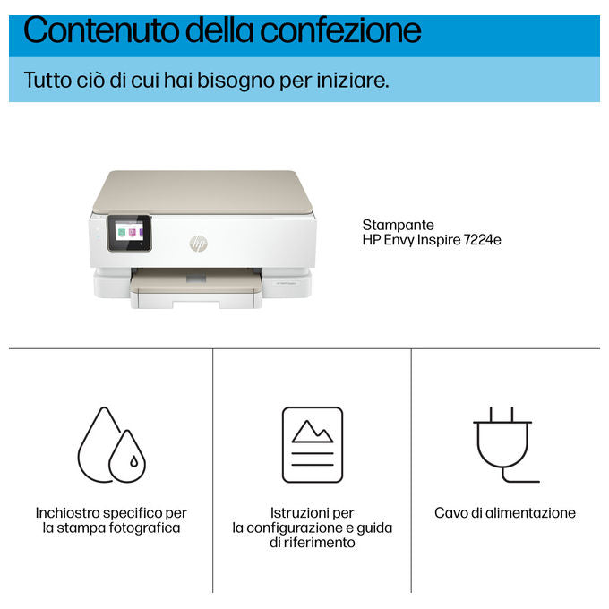 HP, Envy Inspire 7224e, Stampante All-in-One, Wireless Colore, Instant Ink