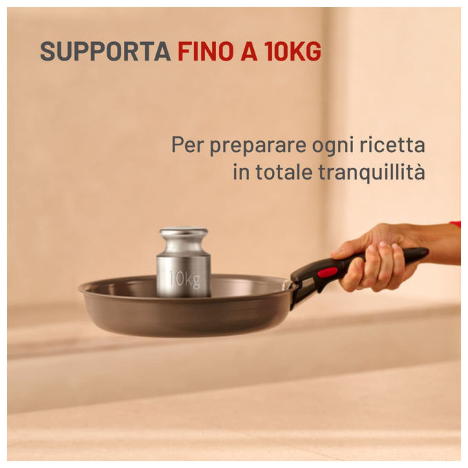 Lagostina, Manico Rimovibile Ingenio Corallo, Compatibile con corpi pentola Ingenio