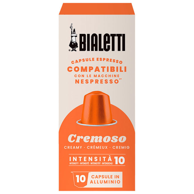 Bialetti Capsule Caffe' Cremoso Compatibili con Nespresso 10 Pezzi