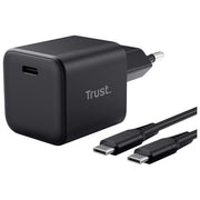 Trust 26046 Maxo Caricabatterie USB-C GaN 65W Power Delivery 3.0 con Cavo USB-C 2 m colore Nero
