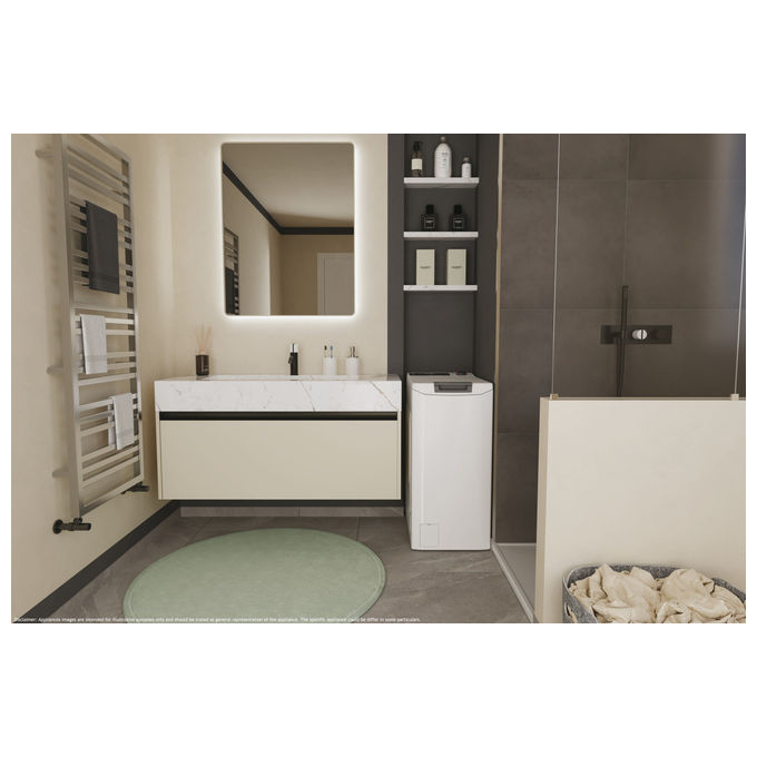 Hoover THOS486TM4-S Lavatrice Carica dall Alto 8 Kg 1400 Giri Classe B AI Weight Sense colore Bianco (86x41x60 cm)