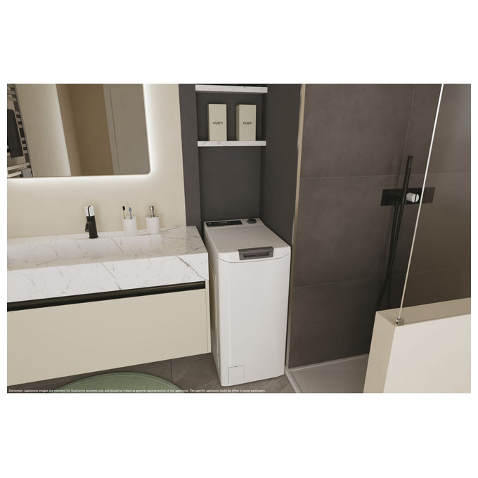 Hoover THOS486TM4-S Lavatrice Carica dall Alto 8 Kg 1400 Giri Classe B AI Weight Sense colore Bianco (86x41x60 cm)