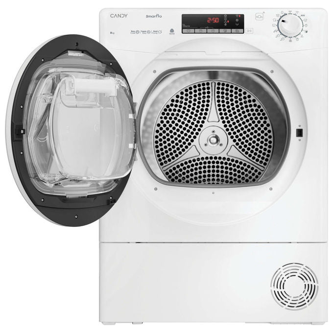 Candy, Asciugatrice Libera Installazione, 8 kg, Pompa di Calore, Bianco