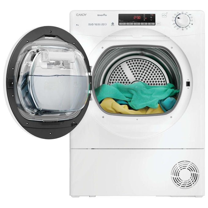 Candy, Asciugatrice Libera Installazione, 8 kg, Pompa di Calore, Bianco