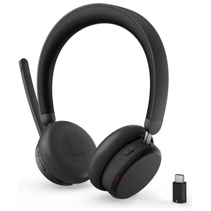 Lenovo, Auricolare Wireless 6550, Ufficio, USB Tipo-C, Bluetooth, Nero