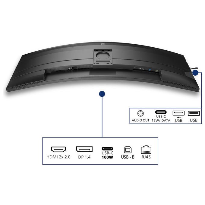 Philips, Monitor PC Curvo 49B2U5900C-00, 48.8'' Dual QHD, Nero