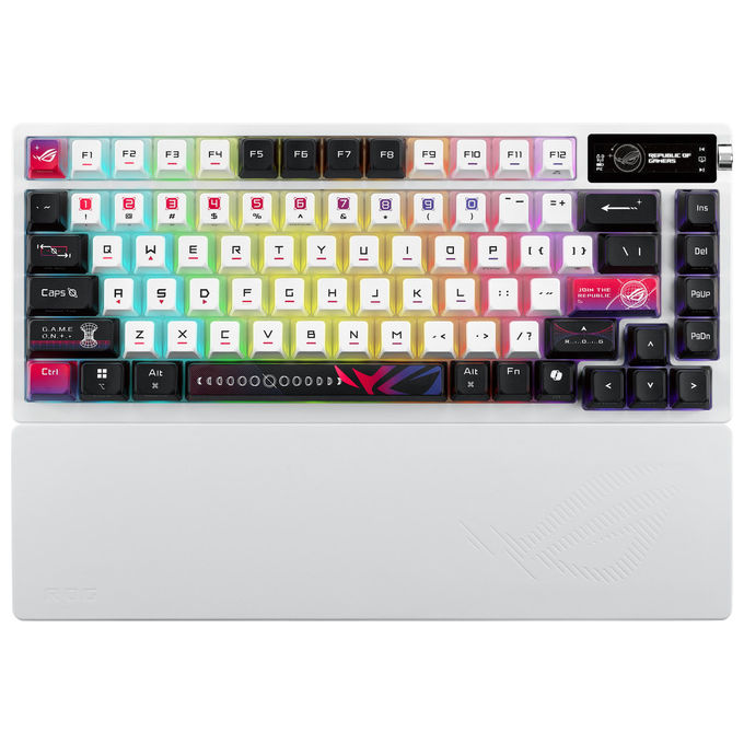 Asus Rog Azoth X Tastiera Gaming Meccanica Wireless USB RF Bluetooth Nero Bianco