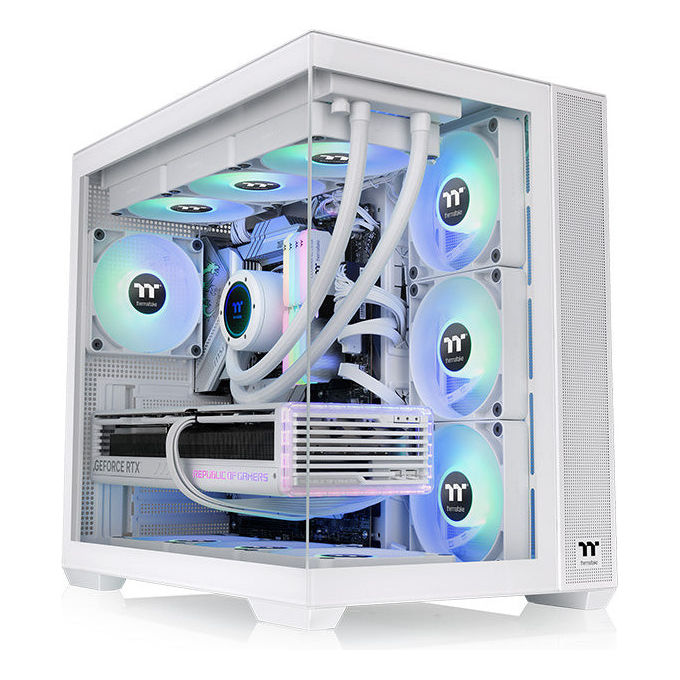 Thermaltake View 380 TG ARGB Snow Midi Tower PC Bianco Vetro Temperato