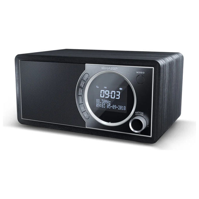 Sharp Radio Digitale Nera DR450 Equalizzatore Cabinet in Legno