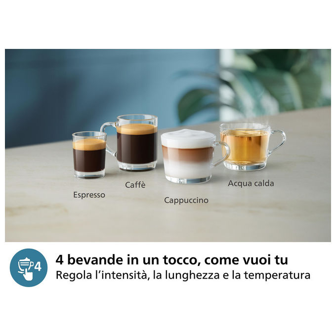 Philips, Macchina Caffe' Automatica, LatteGo EP2331-10, 4 Bevande, Nero