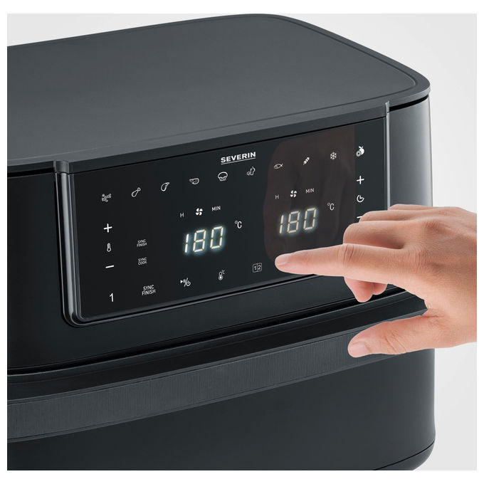 Severin, Friggitrice ad Aria Doppia, 9 L, 2600 W, Nero