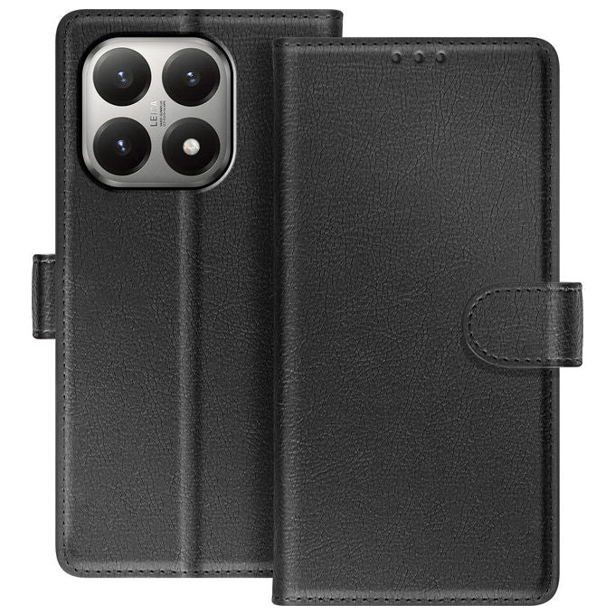 Celly Custodia a Libro Similpelle Nera con Tasche e Stand per Xiaomi 15T
