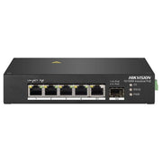 Hikvision Switch di Rete Non Gestito 5 Porte Fast Ethernet PoE Nero