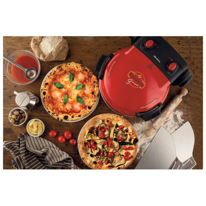 [ComeNuovo] Ariete 00C093400AR0 Pizzeria Gourmet Forno per Pizza Elettrico 1500W 400°C Pietra Refrattaria 31cm 3 min cottura colore Rosso