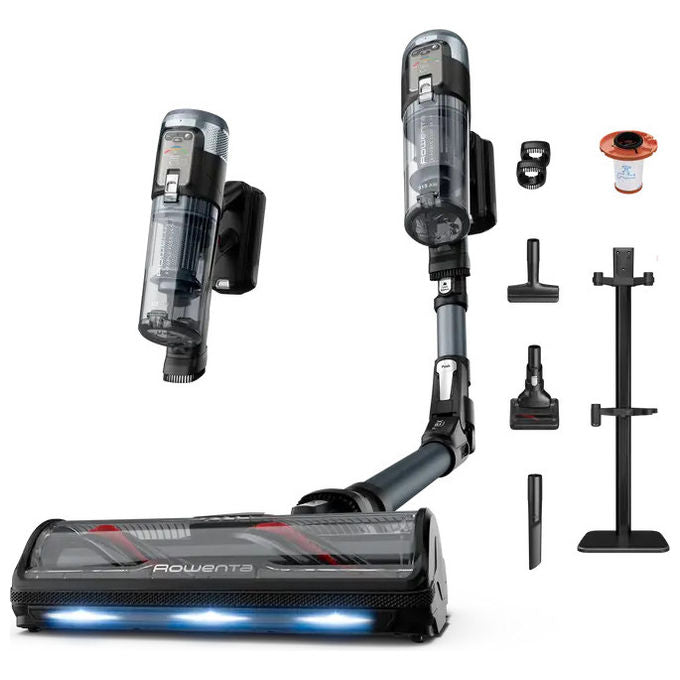 Rowenta X-Force Flex 16.60 RH9C71E0, Aspirapolvere a Bastone 2 in 1, Senza Sacco, Nero e Blu