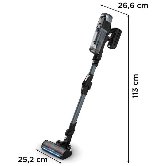 Rowenta X-Force Flex 16.60 RH9C71E0, Aspirapolvere a Bastone 2 in 1, Senza Sacco, Nero e Blu
