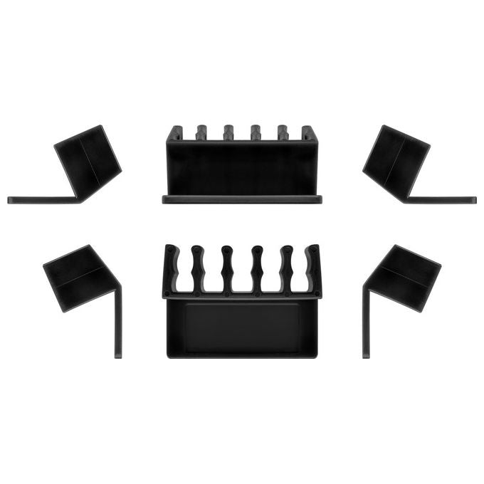 Goobay, Organizer per Cavi, Scrivania, Supporto Adesivo, Nero, Set 2 Pezzi