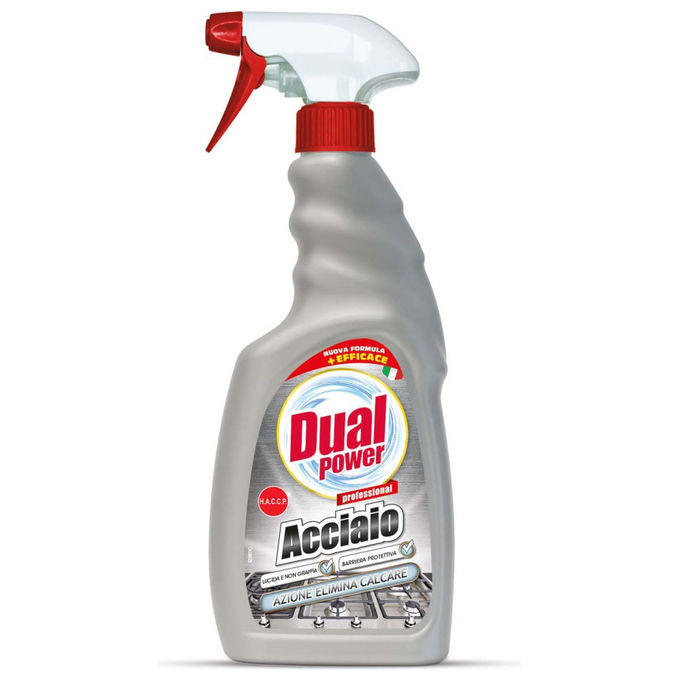 Dual Power Detergente Acciaio 500ml Sgrassa e Pulisce senza Aloni