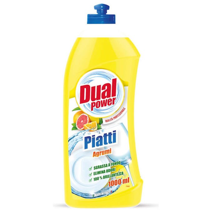 Dual Power, Detersivo Piatti Limone e Agrumi, 1 Litro - Yeppon