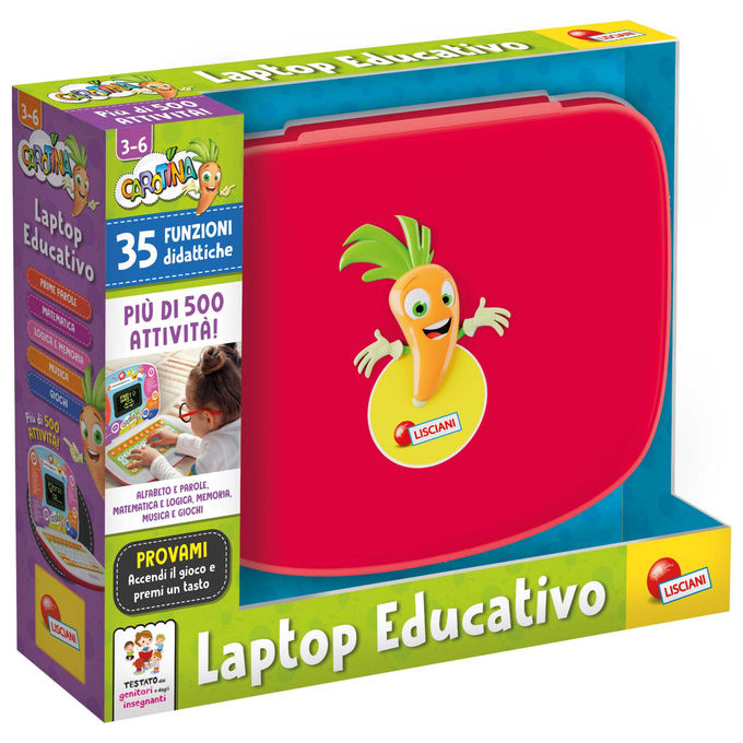 Lisciani Carotina Laptop, Giocattolo Educativo, 30 Funzioni, Interattivo