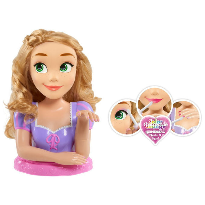 Giochi Preziosi Disney Princess Busto di Rapunzel Deluxe per il Trucco con Accessori