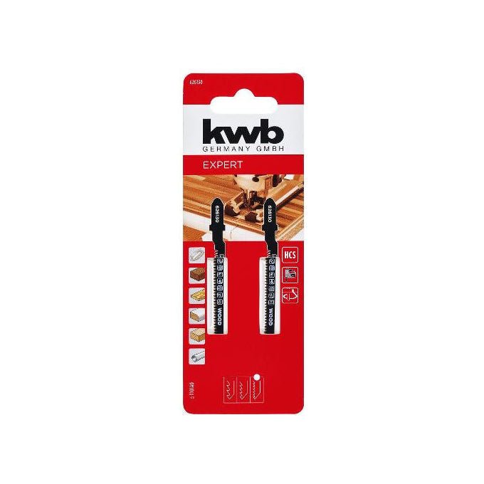 Kwb, Set 2 Lame Seghetto Alternativo Taglio Curvo Legno, 55 mm - Yeppon