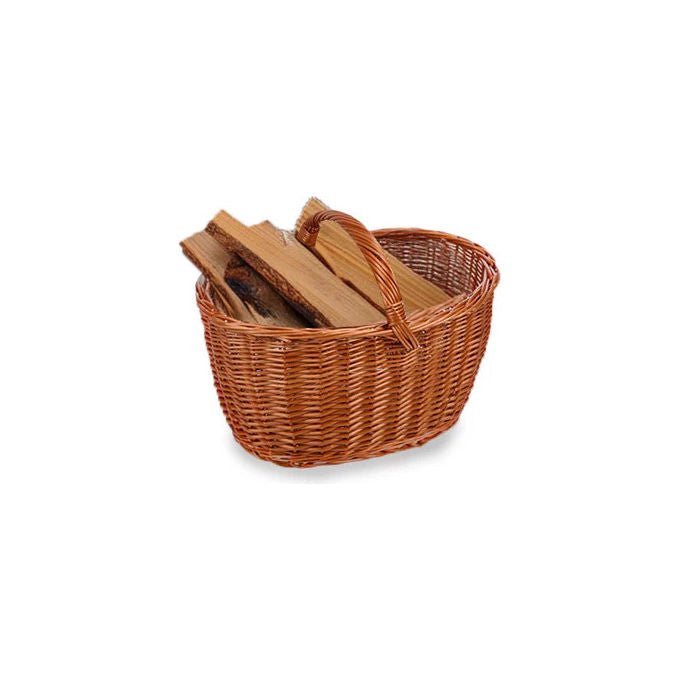 Garden Friend, Cesto Portalegna in Vimini, 50x35 cm, Cesto da Picnic, Contenitore Multiuso - Yeppon