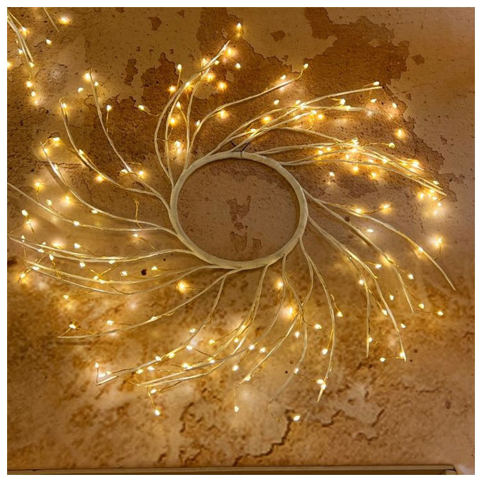 Lotti Importex Corona di Rami di Tiglio 160 Micro LED Bianco Caldo 45 cm Interno-Esterno