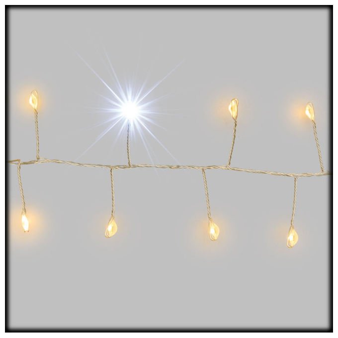 Lotti Importex SRL, Catena Luminosa Natalizia MiniCluster Musicale PIR, 20 m, 1000 LED Bianco Caldo - Yeppon