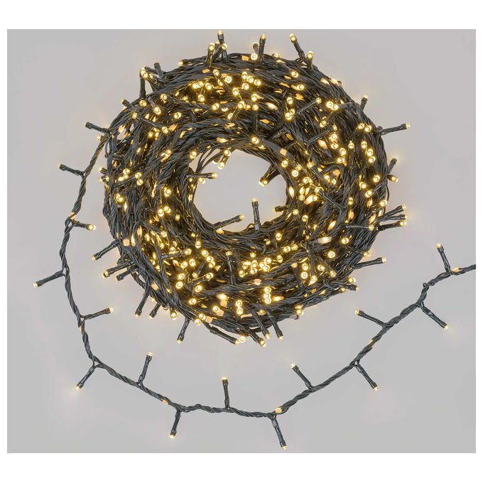 Lotti, Catena Luminosa Natalizia, MiniCluster StarFall Light, 1660 LED Bianco Caldo, 30 m, Interno - Esterno - Yeppon
