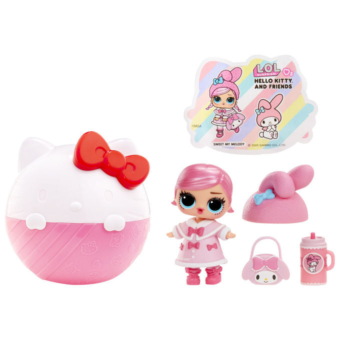 MGA Entertainment, L.O.L. Surprise! Loves Hello Kitty and Friends, Mini Bambola a Sorpresa
