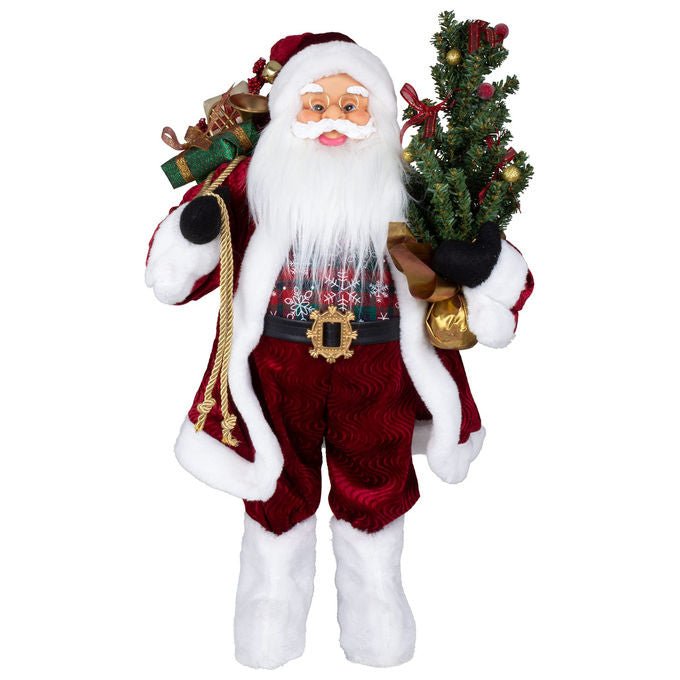 General Trade, Babbo Natale in Piedi, 60 cm, Decorazione Natalizia in Tessuto e Plastica - Yeppon