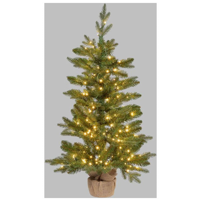 Lotti Albero di Natale Addobbato Luminoso 90 cm 180 LED Bianco Caldo Verde