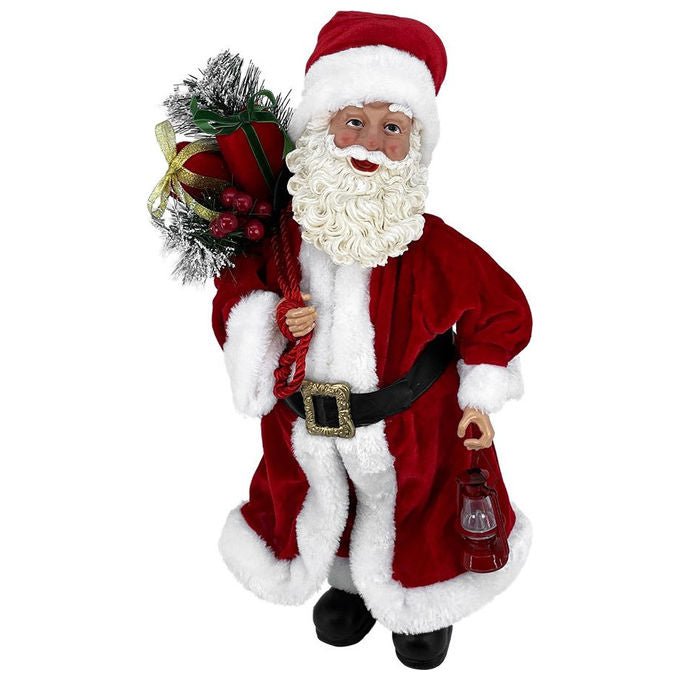 General Trade, Babbo Natale in Piedi Rosso con Bacche, 90 cm, Decorazione Natalizia da Interno - Yeppon