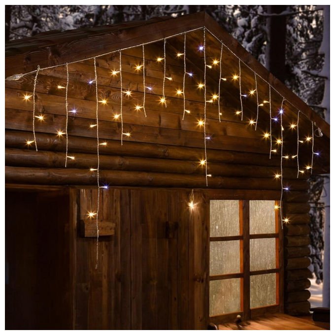 Kaemingk, Tenda Luminosa Natalizia a Stalattite Lumineo, 256 LED, Bianco Caldo, Effetto Scintillio - Yeppon