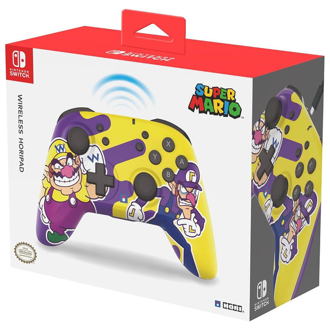 Hori Gamepad Wireless Horipad Wario e Waluigi Nintendo Switch Giallo Violetto