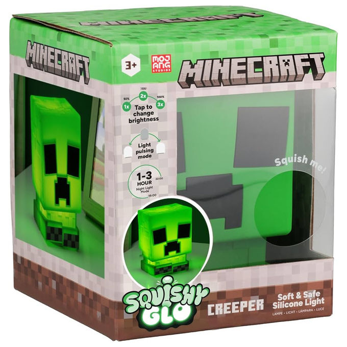 Paladone Lampada Minecraft Creeper Squishy Silicone Luce Notturna 11-15 cm
