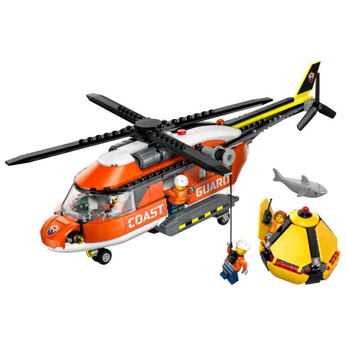 Lego 60503 City Elicottero della Guardia Costiera Set di Costruzione 551 Pezzi 4 Minifigure per Bambini 7 Anni
