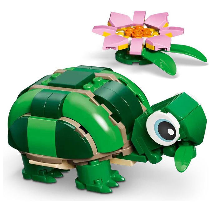 Lego, Tartaruga con Fiore di Ninfea 3 in 1, Set costruzioni, 124 pz, Creator 31377