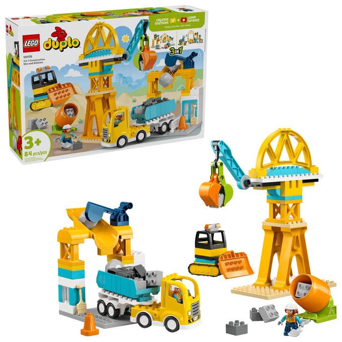 Lego, Duplo Cantiere e Veicoli 3 in 1, Set Costruzioni, 10476