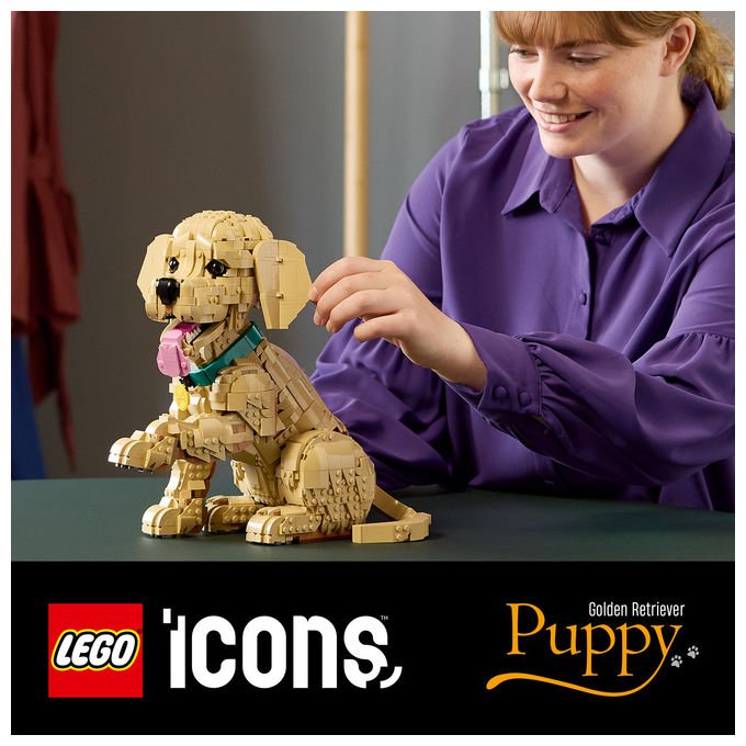Lego, Cucciolo di Golden Retriever, Icons, Set Costruzioni, 2102 Pezzi, 11384