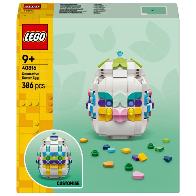 Lego, Uovo di Pasqua Decorativo Personalizzabile, 40816, 386 Pezzi