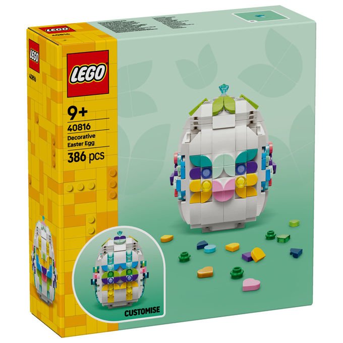 Lego, Uovo di Pasqua Decorativo Personalizzabile, 40816, 386 Pezzi