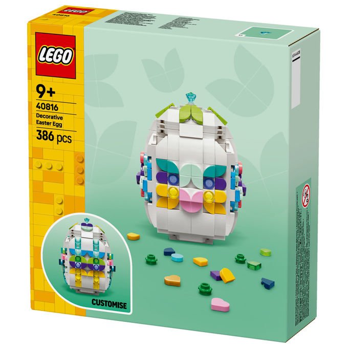 Lego, Uovo di Pasqua Decorativo Personalizzabile, 40816, 386 Pezzi