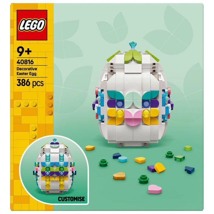Lego, Uovo di Pasqua Decorativo Personalizzabile, 40816, 386 Pezzi